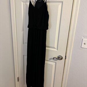 Black Strappy Maxi Dress with Slit